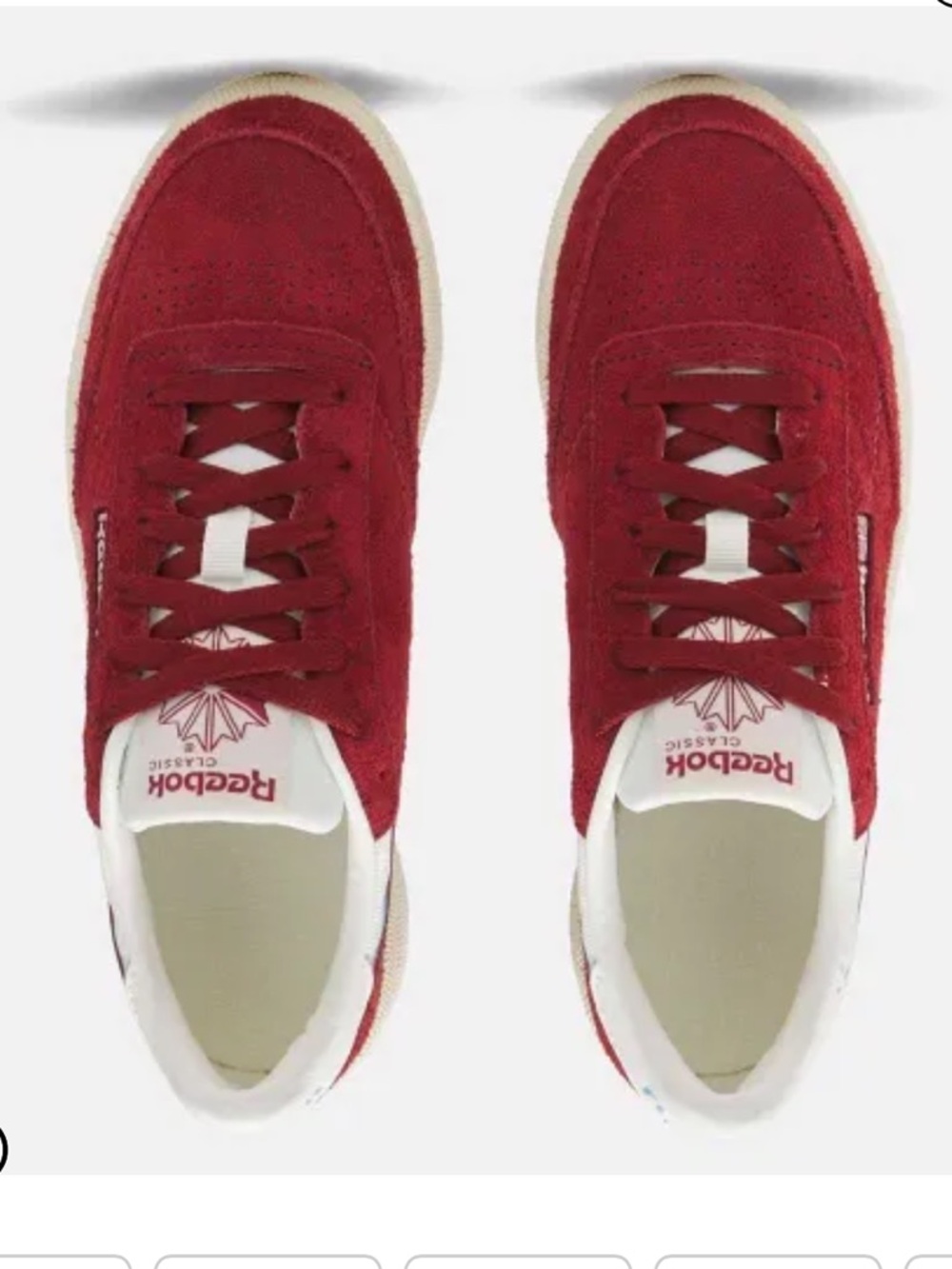 Reebok Classics Club C  85 Trainers Sneakers Hairy Suede Low-Top Sneakers Red 9 - Picture 7 of 15